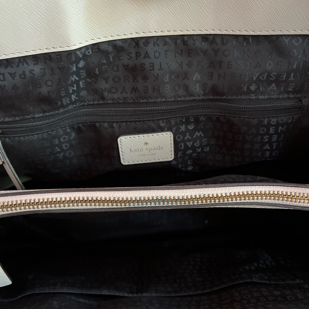 ♠️Kate Spade Large Saffiano Leather Tote Black Cream Work Bag Shoulder Purse - Picture 4 of 8